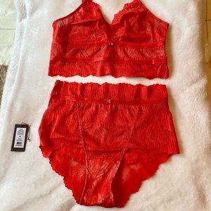 Montelle Intimates fleurt longline bra and high waisted panty set.